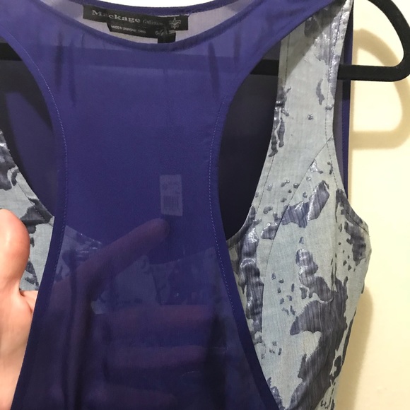 NWT Mackage Collection Shift Dress Blue Silk - Picture 3 of 8